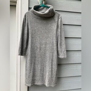 NO BOUNDARIES gray sweater dress with adjustable zipper neck line. Super soft.